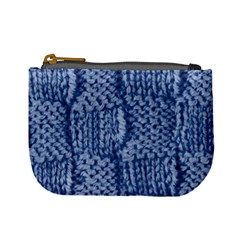 Knitted Wool Square Blue Mini Coin Purses by snowwhitegirl