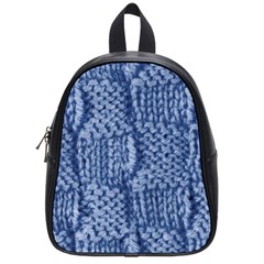 Knitted Wool Square Blue School Bag (small) by snowwhitegirl