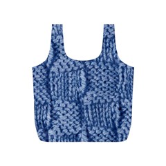 Knitted Wool Square Blue Full Print Recycle Bags (s) 