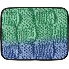 Knitted Wool Square Blue Green Fleece Blanket (mini)