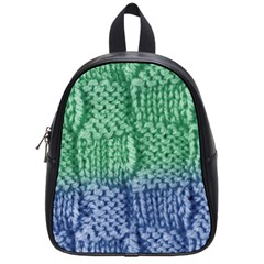 Knitted Wool Square Blue Green School Bag (small) by snowwhitegirl