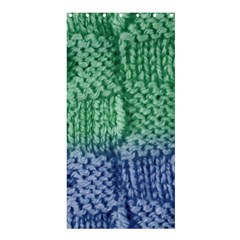 Knitted Wool Square Blue Green Shower Curtain 36  X 72  (stall) 