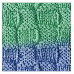 Knitted Wool Square Blue Green Large Satin Scarf (square) by snowwhitegirl