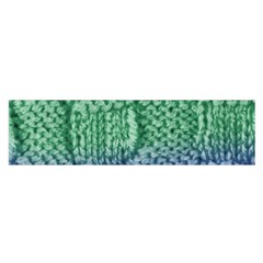 Knitted Wool Square Blue Green Satin Scarf (oblong) by snowwhitegirl