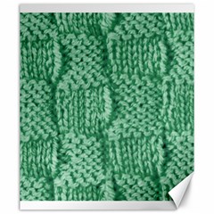 Knitted Wool Square Green Canvas 20  X 24  