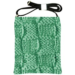 Knitted Wool Square Green Shoulder Sling Bags