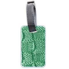 Knitted Wool Square Green Luggage Tags (two Sides)