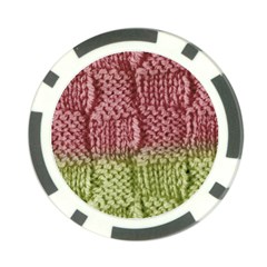 Knitted Wool Square Pink Green Poker Chip Card Guard (10 Pack) by snowwhitegirl