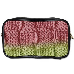 Knitted Wool Square Pink Green Toiletries Bags by snowwhitegirl