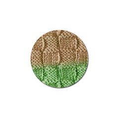 Knitted Wool Square Beige Green Golf Ball Marker (10 Pack)