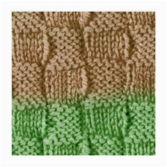 Knitted Wool Square Beige Green Medium Glasses Cloth