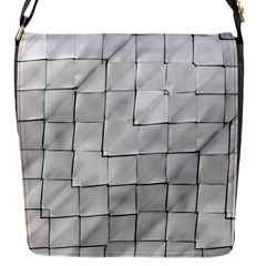 Silver Grid Pattern Flap Messenger Bag (s) by dflcprints
