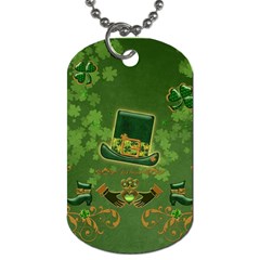 Happy St  Patrick s Day With Clover Dog Tag (two Sides) by FantasyWorld7