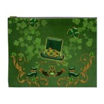 Happy st. patrick s day with clover Cosmetic Bag (XL) Front