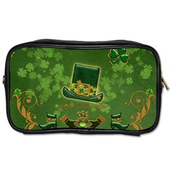 Happy St  Patrick s Day With Clover Toiletries Bags by FantasyWorld7
