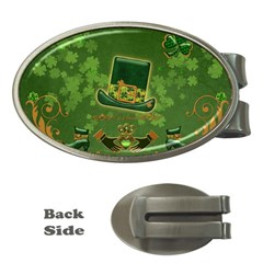 Happy St  Patrick s Day With Clover Money Clips (oval)  by FantasyWorld7