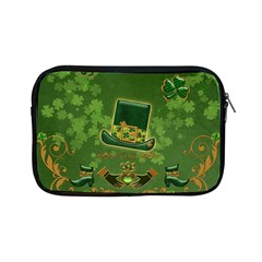 Happy St  Patrick s Day With Clover Apple Ipad Mini Zipper Cases by FantasyWorld7