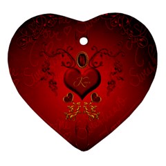 Wonderful Hearts, Kisses Ornament (heart) by FantasyWorld7