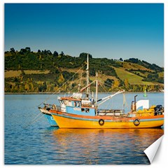 Fishing Boat At Lake, Chiloe, Chile Canvas 12  X 12   by dflcprints