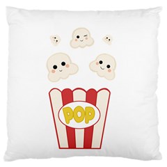 Cute Kawaii Popcorn Large Flano Cushion Case (one Side) by Valentinaart