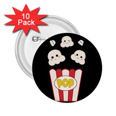 Cute Kawaii Popcorn 2.25  Buttons (10 pack) 