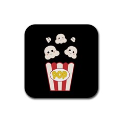 Cute Kawaii Popcorn Rubber Coaster (Square) 