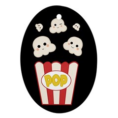 Cute Kawaii Popcorn Oval Ornament (Two Sides)