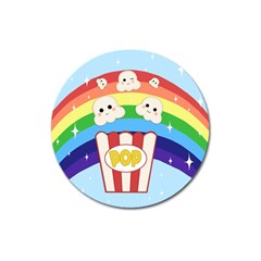 Cute Kawaii Popcorn Magnet 3  (Round)