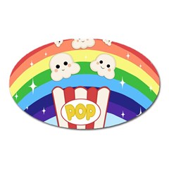 Cute Kawaii Popcorn Oval Magnet