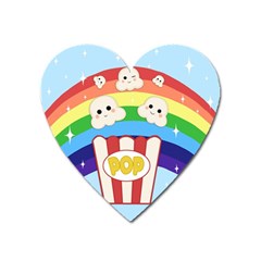 Cute Kawaii Popcorn Heart Magnet by Valentinaart