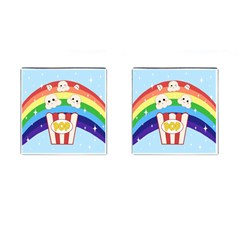 Cute Kawaii Popcorn Cufflinks (Square)