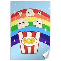 Cute Kawaii Popcorn Canvas 24  x 36 