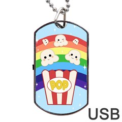 Cute Kawaii Popcorn Dog Tag USB Flash (Two Sides)