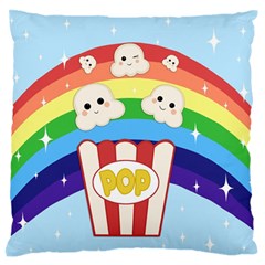 Cute Kawaii Popcorn Large Flano Cushion Case (Two Sides)