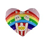 Cute Kawaii Popcorn Standard 16  Premium Flano Heart Shape Cushions Front