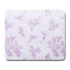 Beautiful,violet,floral,shabby Chic,pattern Large Mousepads by NouveauDesign