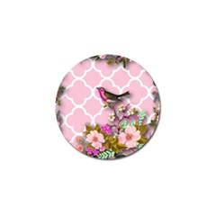 Shabby Chic, Floral,pink,birds,cute,whimsical Golf Ball Marker (4 Pack) by NouveauDesign