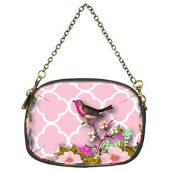 Shabby Chic, Floral,pink,birds,cute,whimsical Chain Purses (one Side)  by NouveauDesign