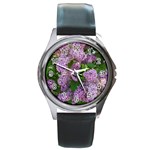 Lilacs 2 Round Metal Watch Front