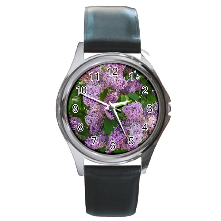 Lilacs 2 Round Metal Watch