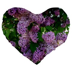 Lilacs 2 Large 19  Premium Heart Shape Cushions