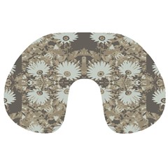 Vintage Daisy Floral Pattern Travel Neck Pillows by dflcprints