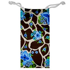 Floral Giraffe Print Jewelry Bag by dawnsiegler