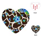 Floral Giraffe Print Playing Cards (Heart)  Front