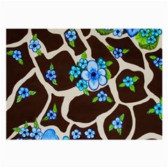 Floral Giraffe Print Large Glasses Cloth (2-side) by dawnsiegler