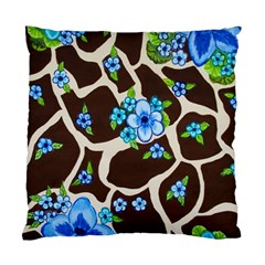 Floral Giraffe Print Standard Cushion Case (one Side) by dawnsiegler