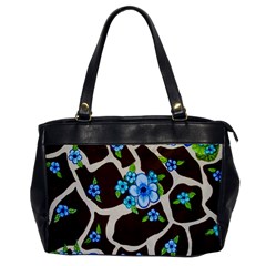 Floral Giraffe Print Office Handbags by dawnsiegler