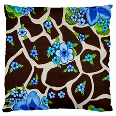 Floral Giraffe Print Standard Flano Cushion Case (one Side) by dawnsiegler