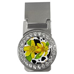 Floral Cow Print Money Clips (cz)  by dawnsiegler