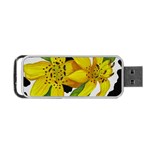 Floral Cow Print Portable USB Flash (Two Sides) Front